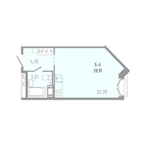 Студия, 28.11 м² — ЖК ЖК Вало (Valo)