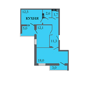 2-комнатная, 61.6 м² — ЖК ЖК ЗемлЯнино