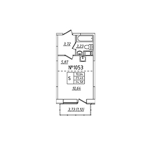 1-комнатная, 24.58 м² — ЖК ЖК Лиговский Сити