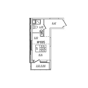 1-комнатная, 25.54 м² — ЖК ЖК Лиговский Сити