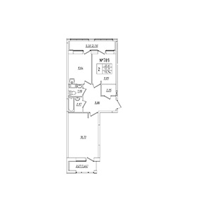 2-комнатная, 59.74 м² — ЖК ЖК Лиговский Сити
