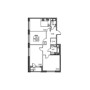 3-комнатная, 83.02 м² — ЖК ЖК Лиговский Сити