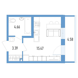 Студия, 29.1 м² — ЖК ЖК Магеллан