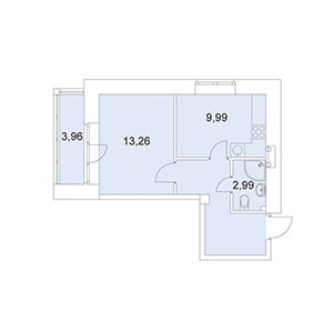 1-комнатная, 36.6 м² — ЖК ЖК НьюПитер (NEWПИТЕР)