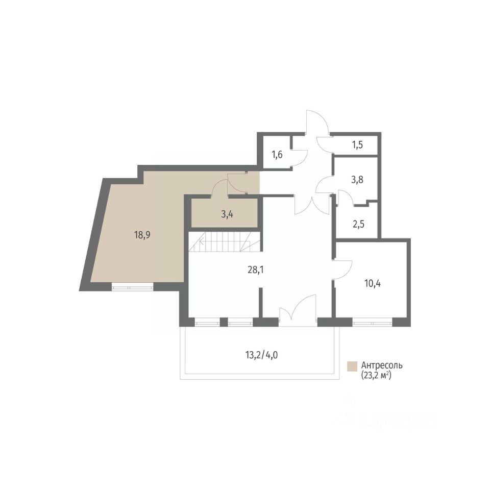 2-комнатная, 107.5 м² — ЖК ЖК НьюПитер (NEWПИТЕР)