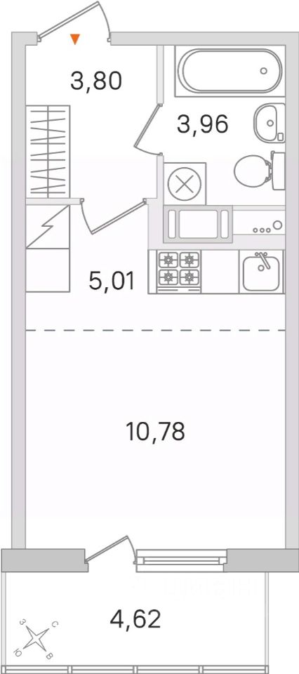 Студия, 24.94 м² — ЖК ЖК Ясно Янино