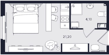 Студия, 25.3 м² — ЖК ЖК «Апартаменты Интуит (IN2IT)»