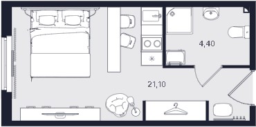Студия, 25.5 м² — ЖК ЖК «Апартаменты Интуит (IN2IT)»