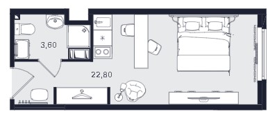 Студия, 26.4 м² — ЖК ЖК «Апартаменты Интуит (IN2IT)»
