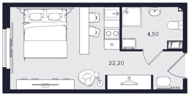 Студия, 26.7 м² — ЖК ЖК «Апартаменты Интуит (IN2IT)»