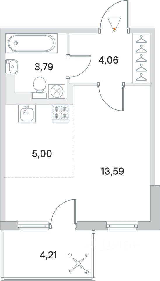 Студия, 27.7 м² — ЖК ЖК Новое сертолово