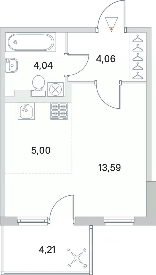 Студия, 27.95 м² — ЖК ЖК Новое сертолово