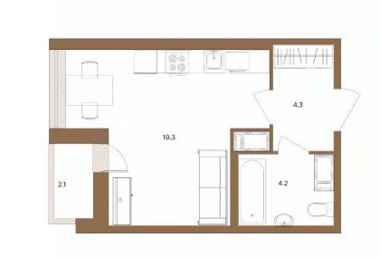 Студия, 28.9 м² — ЖК ЖК Магеллан