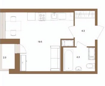 Студия, 29.1 м² — ЖК ЖК Магеллан