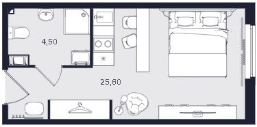 Студия, 30.1 м² — ЖК ЖК «Апартаменты Интуит (IN2IT)»