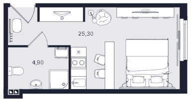 Студия, 30.2 м² — ЖК ЖК «Апартаменты Интуит (IN2IT)»