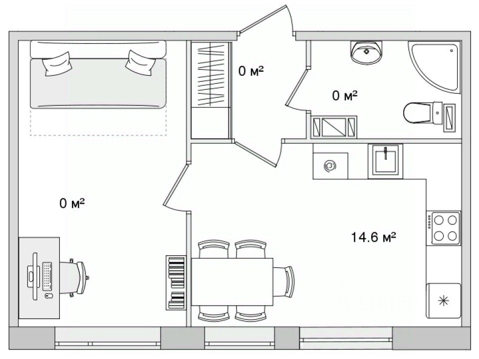 1-комнатная, 36.6 м² — ЖК ЖК Чёрная Речка
