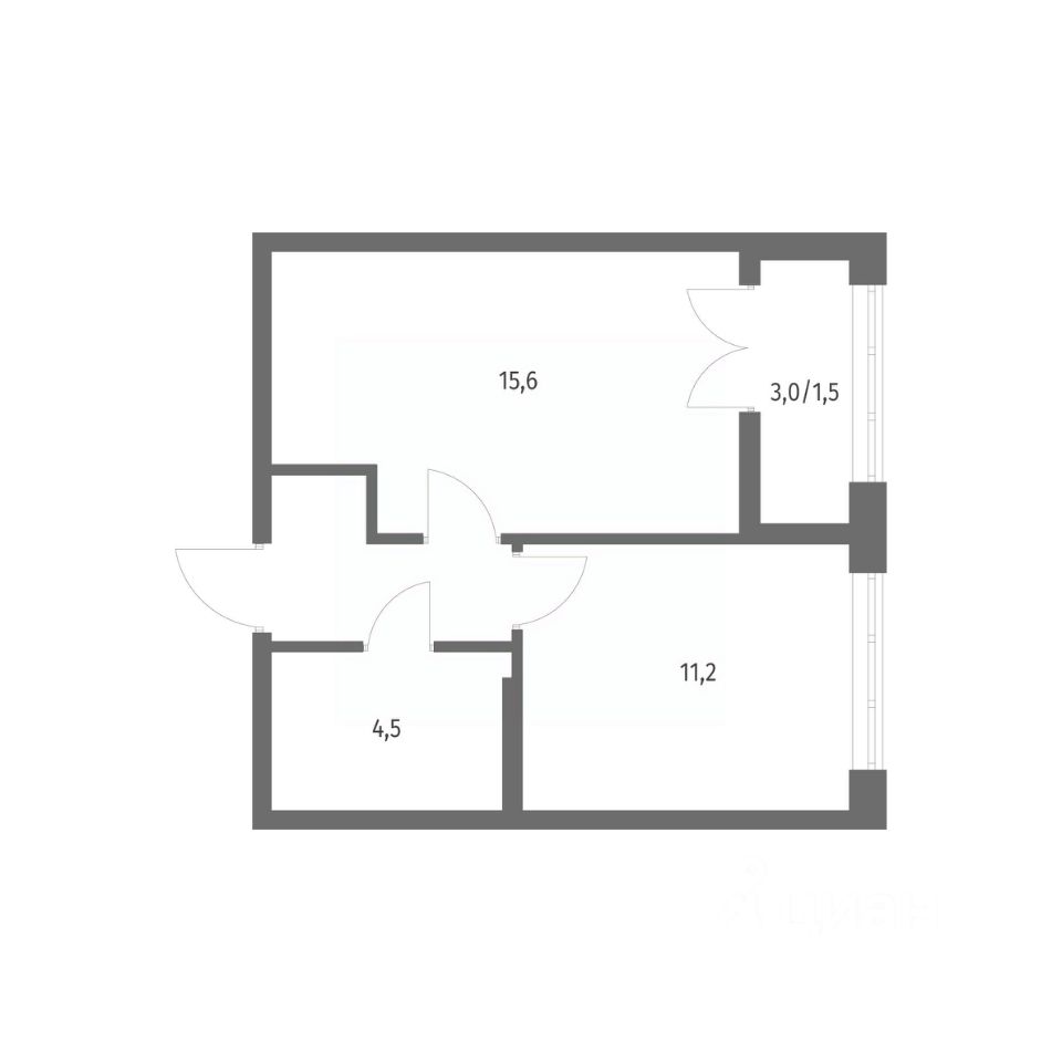 1-комнатная, 36.7 м² — ЖК ЖК НьюПитер (NEWПИТЕР)