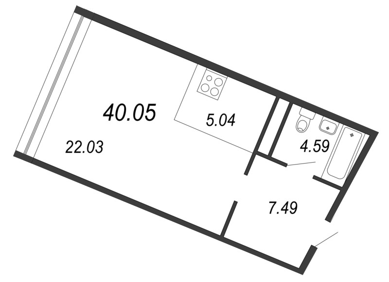 Студия, 40 м² — ЖК Апарт-отель Next (Некст)