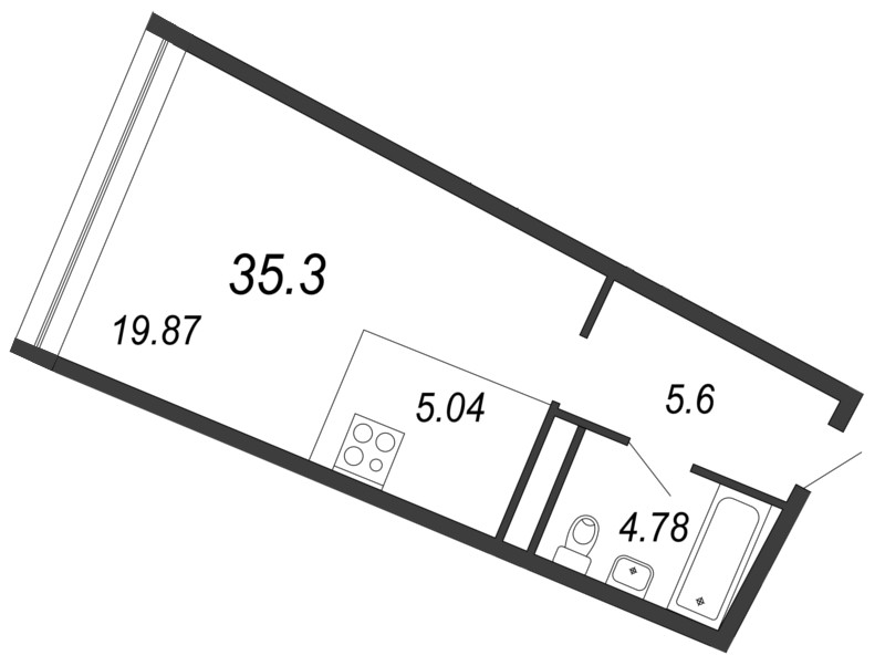 Студия, 35 м² — ЖК Апарт-отель Next (Некст)