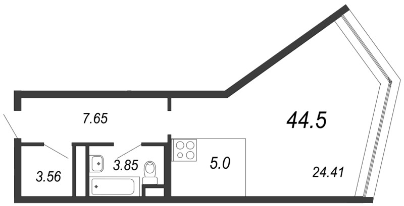 Студия, 45 м² — ЖК Апарт-отель Next (Некст)