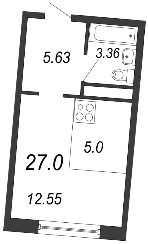 Студия, 27 м² — ЖК Апарт-отель Next (Некст)