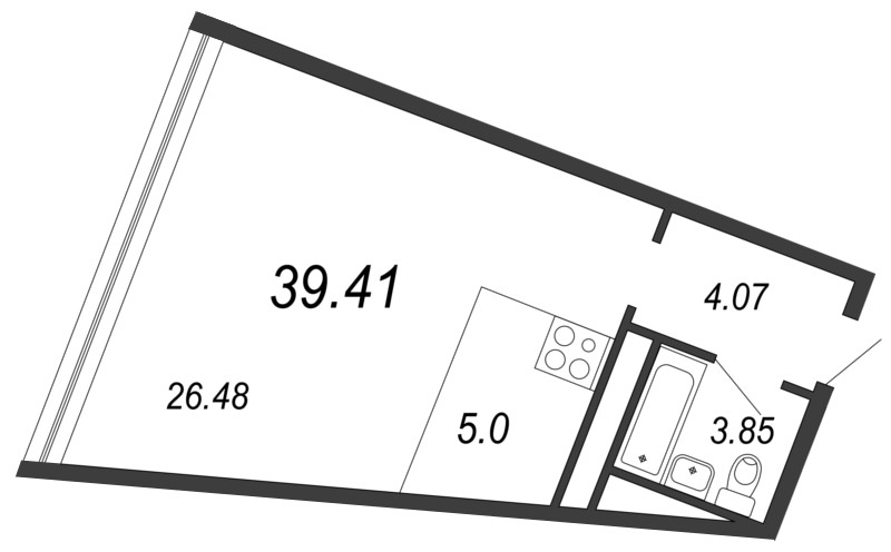 Студия, 39 м² — ЖК Апарт-отель Next (Некст)