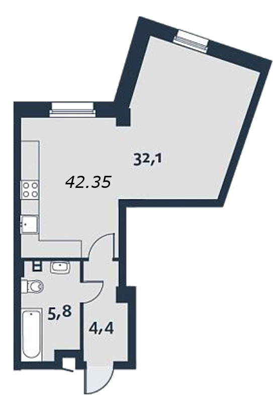 Студия, 42 м² — ЖК ЖК Royal Park (Роял Парк)