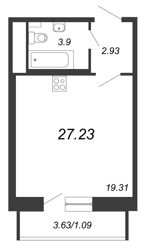 Студия, 27 м² — ЖК ЖК Живи В Курортном