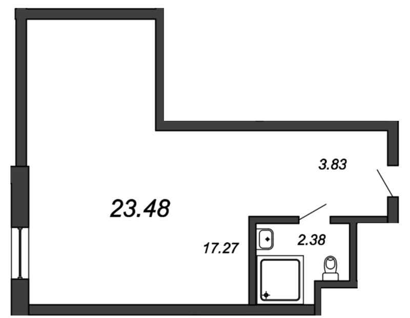 Студия, 23 м² — ЖК Апарт-отель Vertical на Лесной (Вертикаль на Лесной)