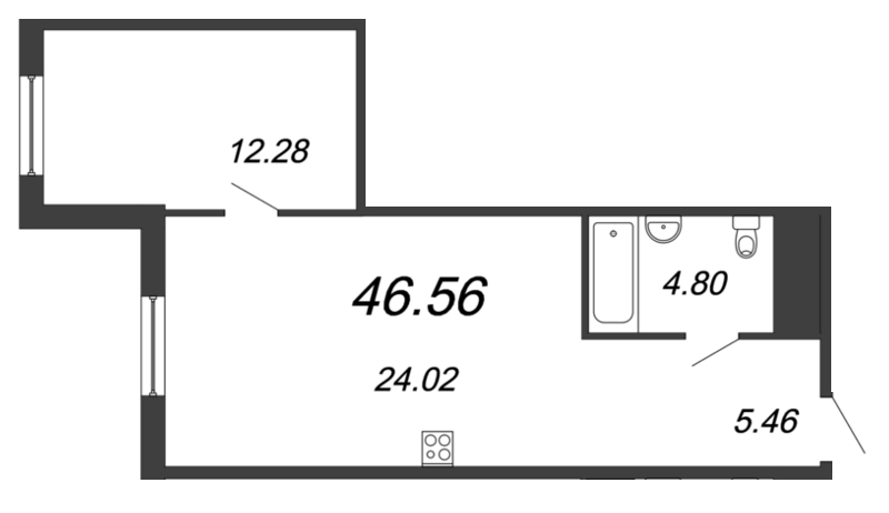 1-комнатная, 47 м² — ЖК ЖК Магнифика Резиденс (Magnifika Residence)
