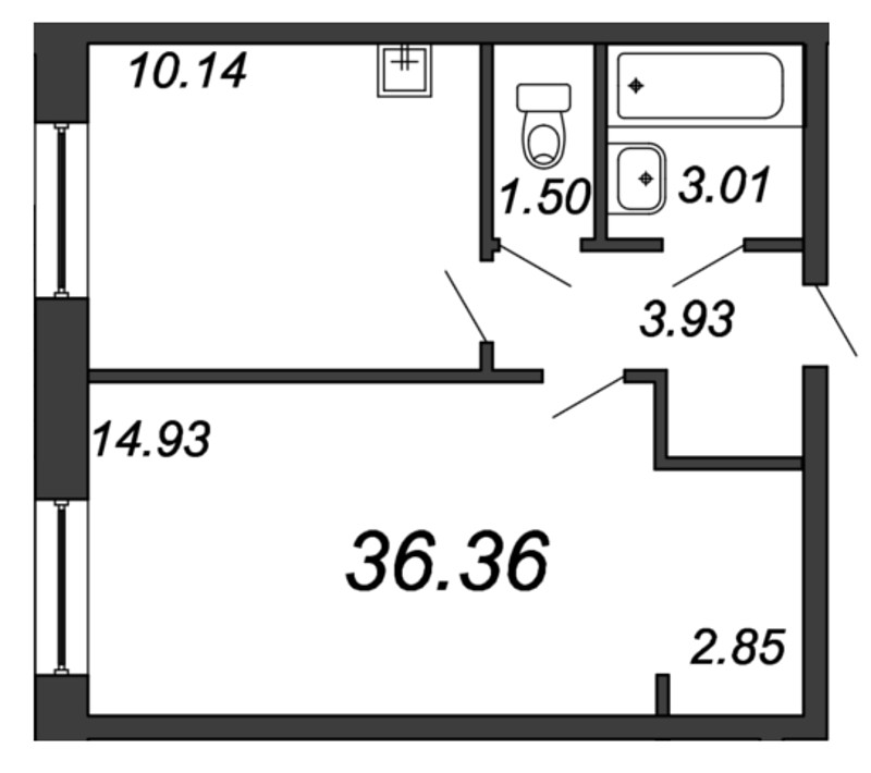 1-комнатная, 36 м² — ЖК ЖК Мурино 2019