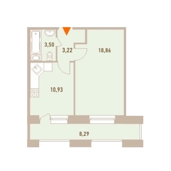 1-комнатная, 39 м² — ЖК ЖК Новый Лесснер