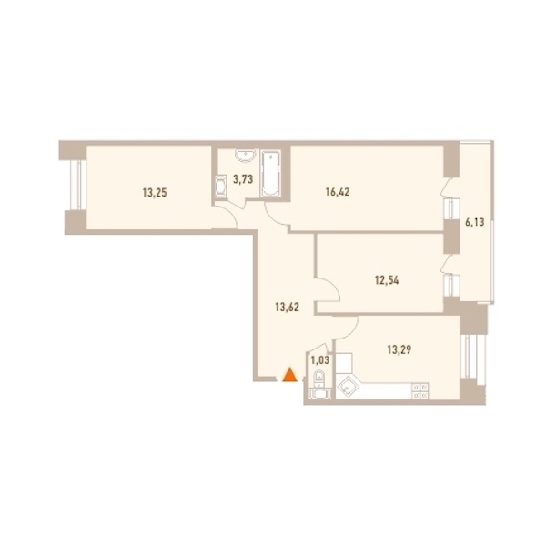 3-комнатная, 76 м² — ЖК ЖК Новый Лесснер