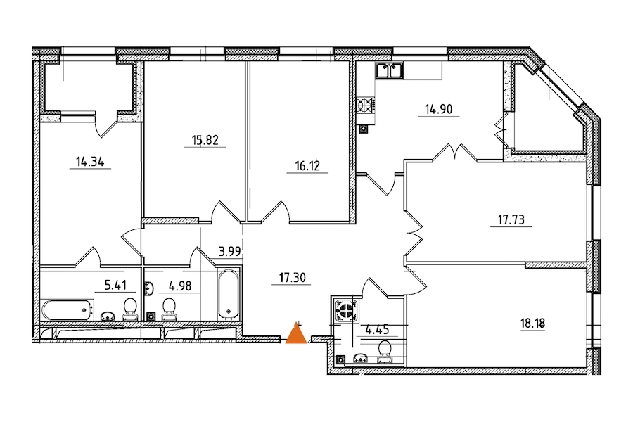 5-комнатная, 138 м² — ЖК ЖК Петровская доминанта