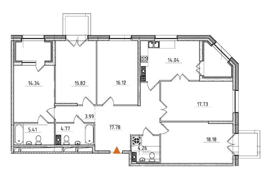5-комнатная, 138 м² — ЖК ЖК Петровская доминанта