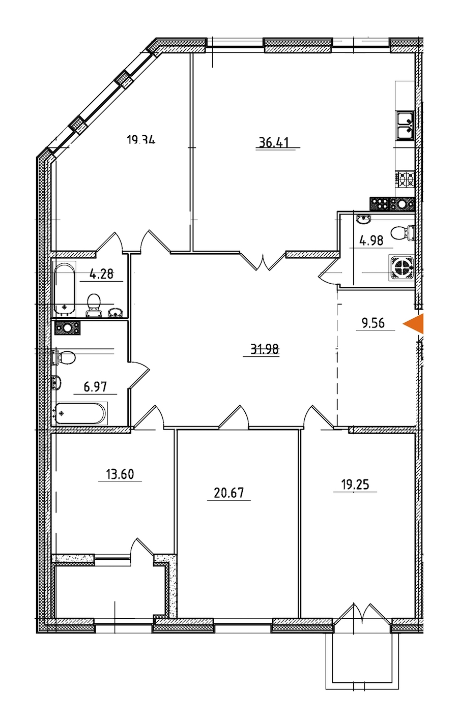4-комнатная, 170 м² — ЖК ЖК Петровская доминанта