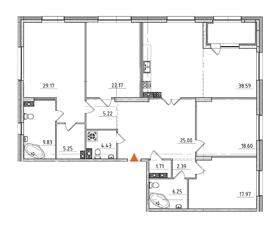 4-комнатная, 189 м² — ЖК ЖК Петровская доминанта