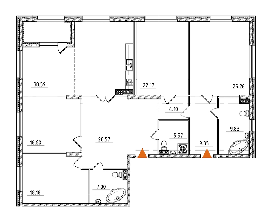 4-комнатная, 190 м² — ЖК ЖК Петровская доминанта