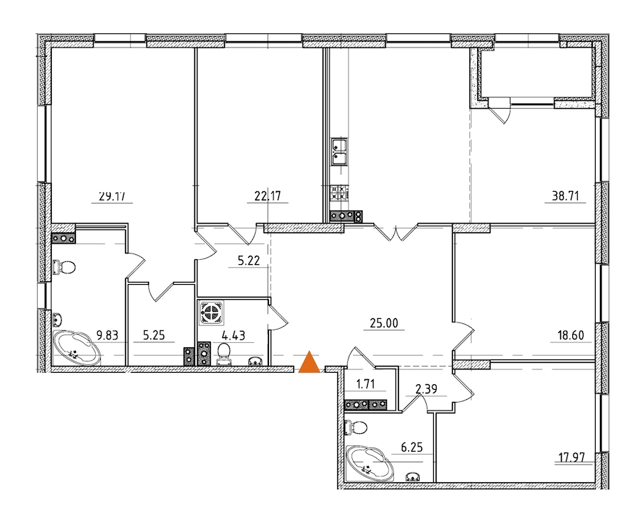 4-комнатная, 189 м² — ЖК ЖК Петровская доминанта