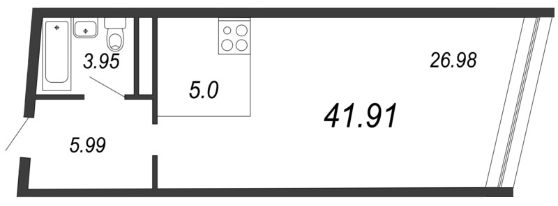 Студия, 42 м² — ЖК Апарт-отель Next (Некст)