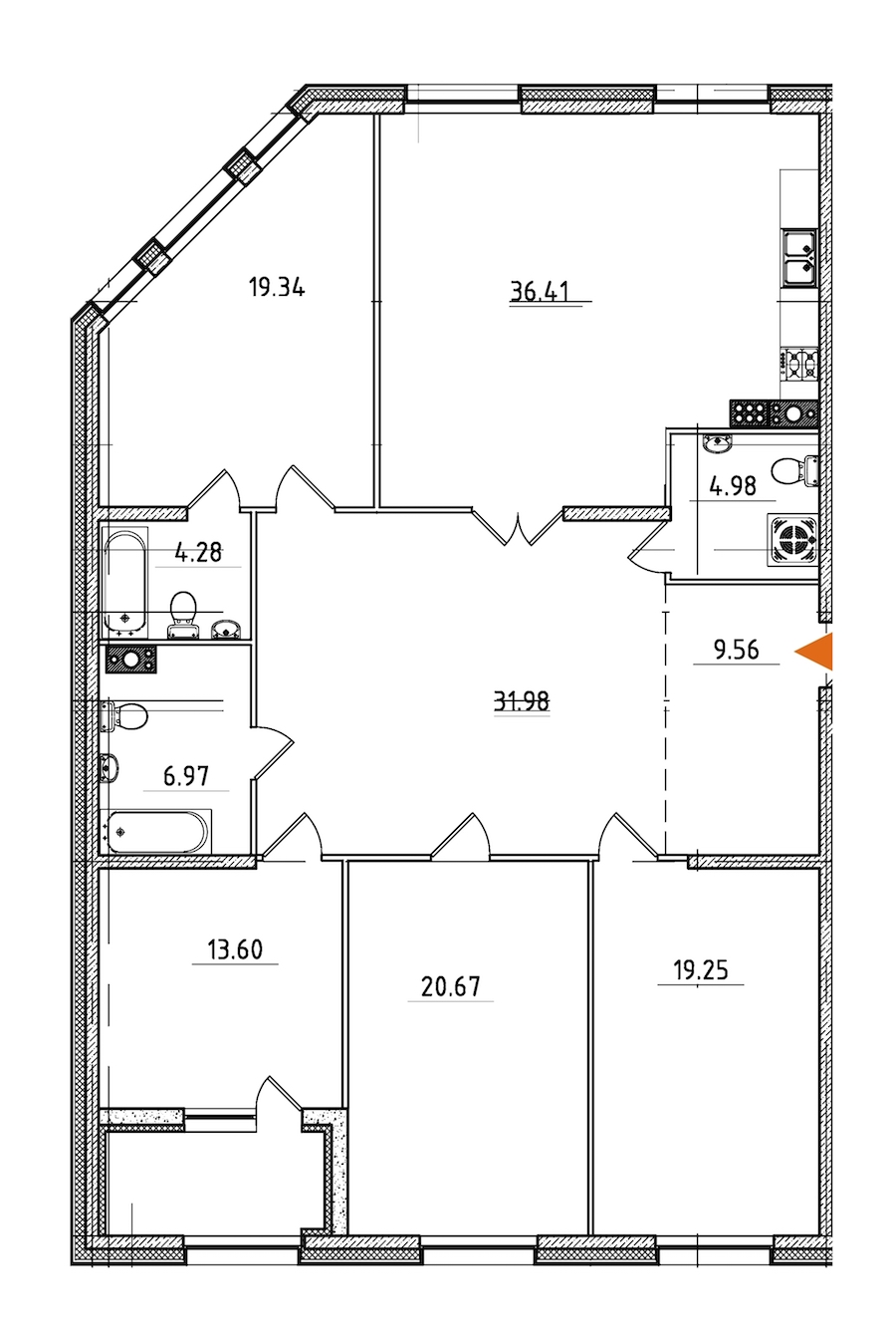 4-комнатная, 170 м² — ЖК ЖК Петровская доминанта