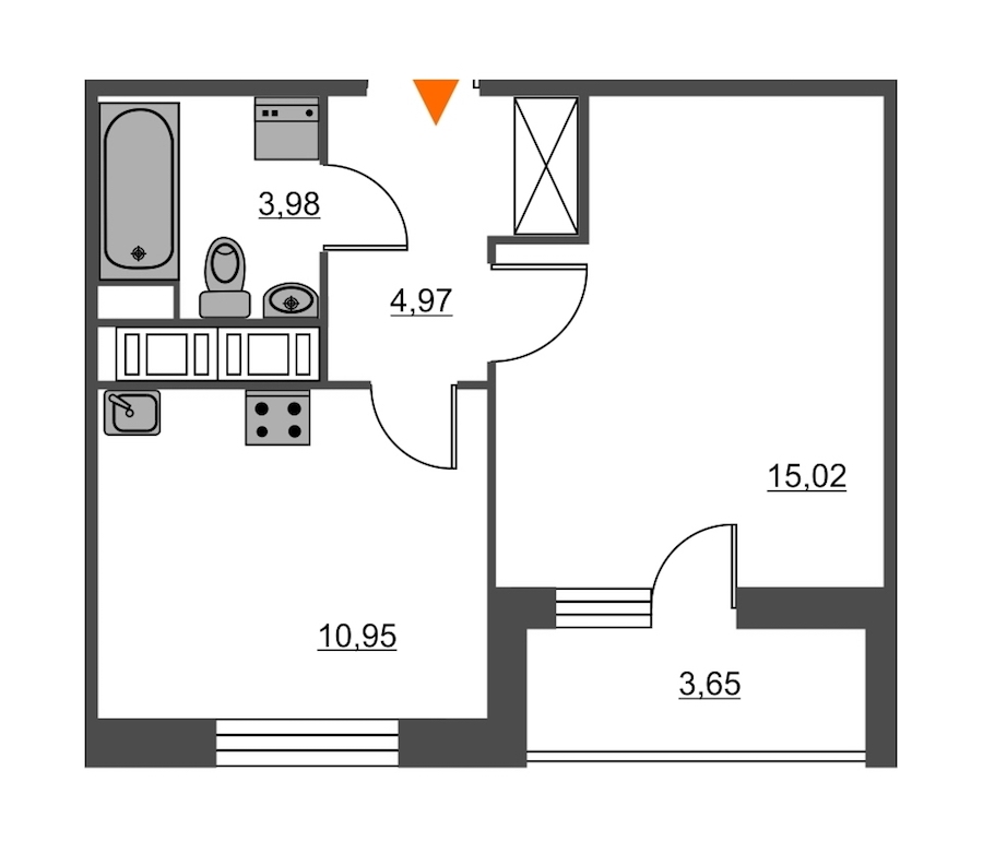 1-комнатная, 37 м² — ЖК ЖК Питер
