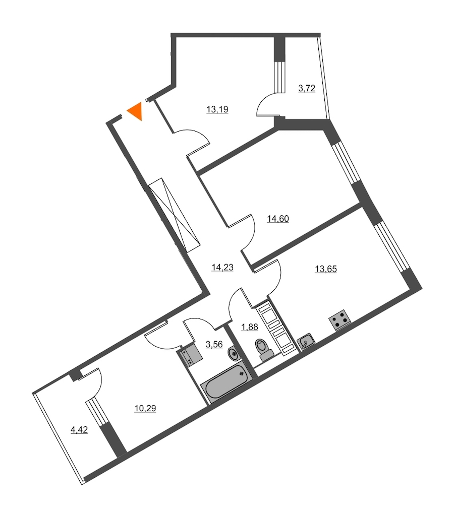 3-комнатная, 75 м² — ЖК ЖК Питер