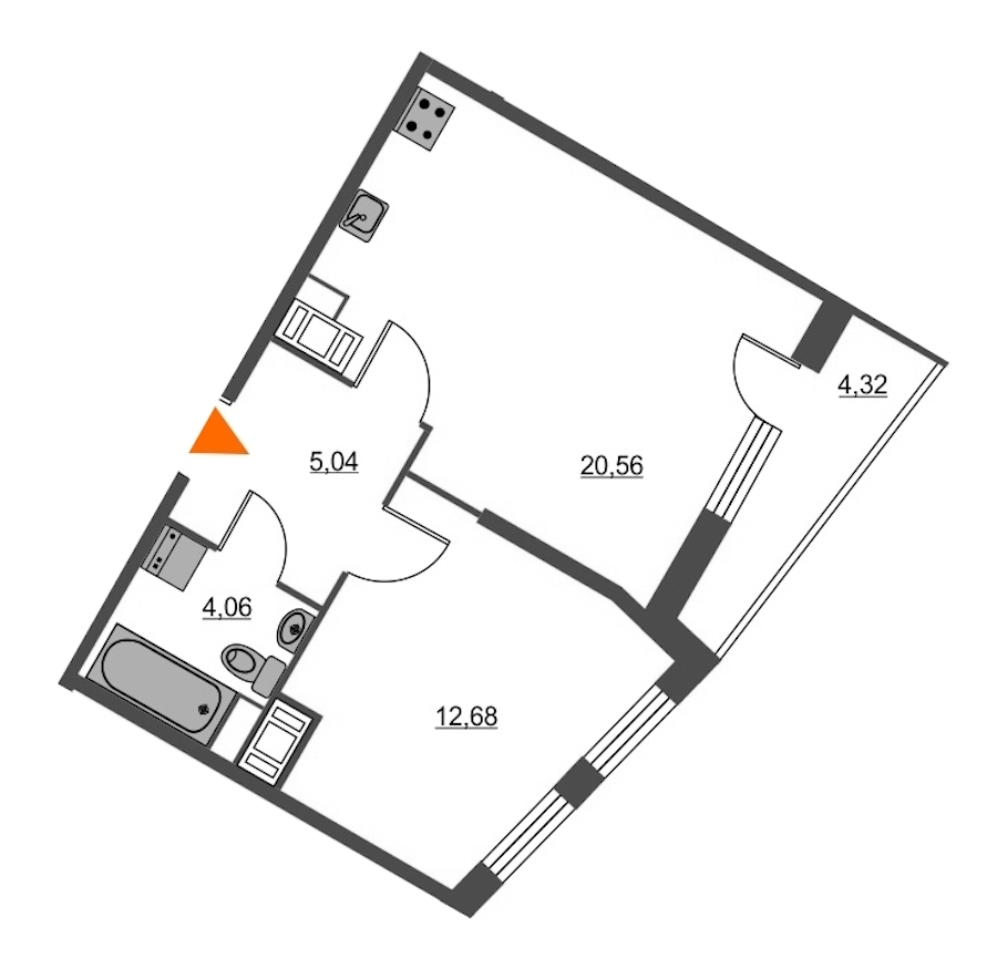 1-комнатная, 45 м² — ЖК ЖК Питер
