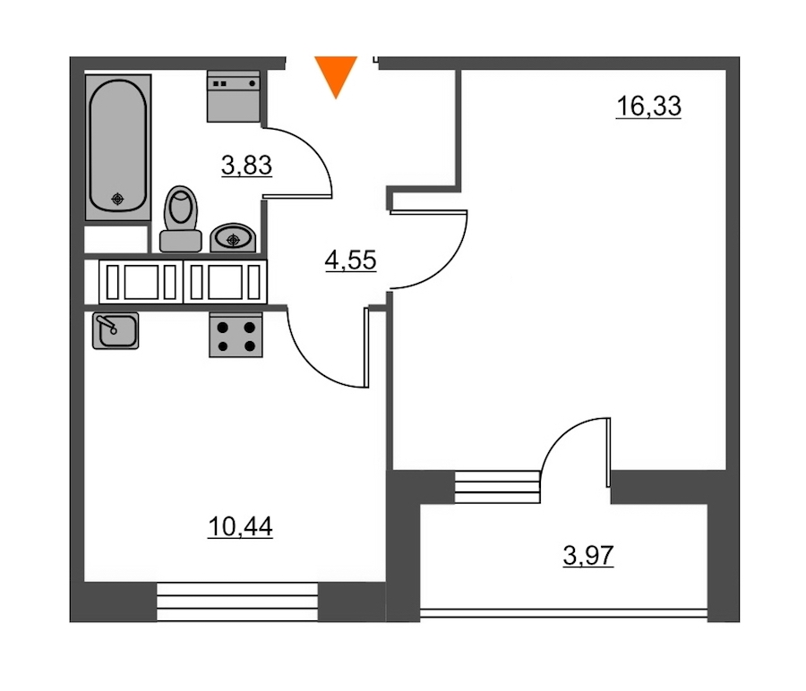 1-комнатная, 37 м² — ЖК ЖК Питер
