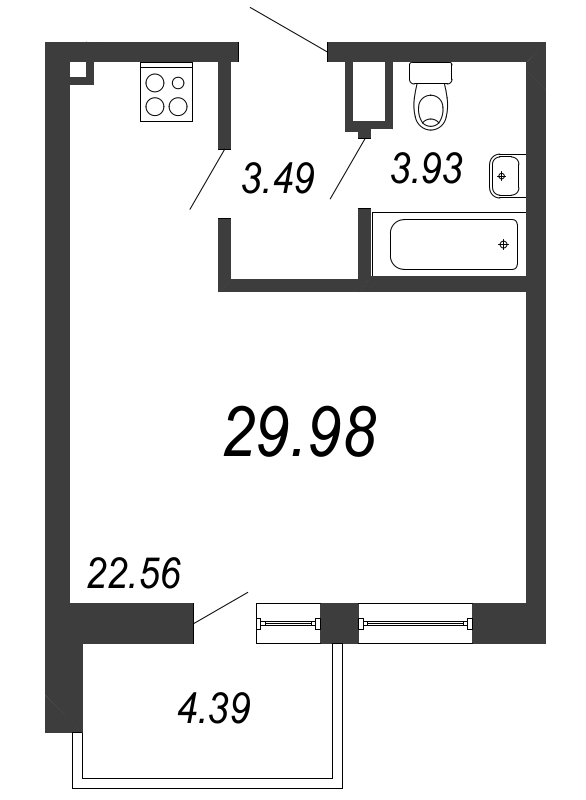 1-комнатная, 30 м² — ЖК ЖК ТАРМО