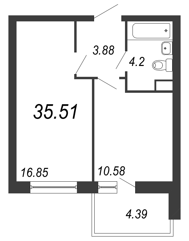 1-комнатная, 36 м² — ЖК ЖК ТАРМО