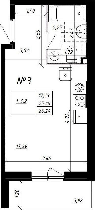 Студия, 28 м² — ЖК Ап-квартал Комендантский (Up-квартал Комендантский)