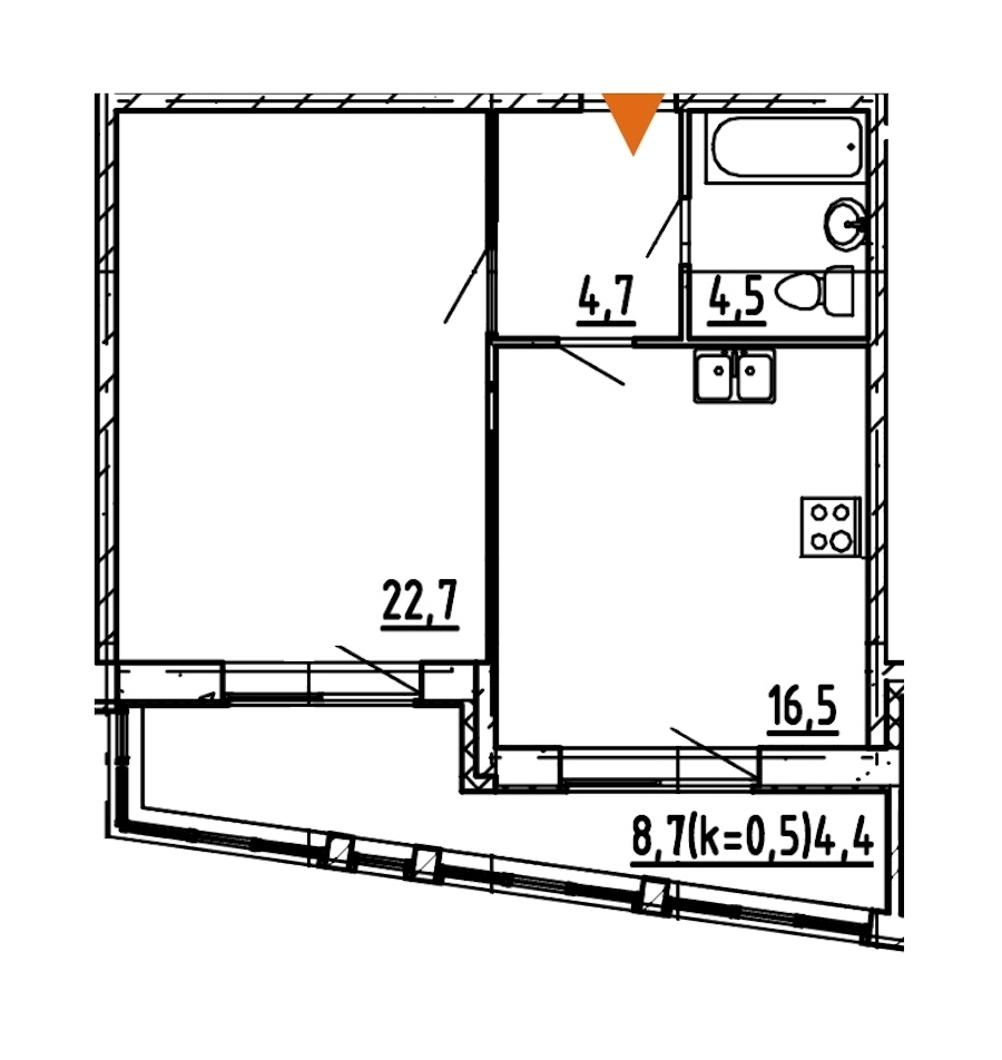 1-комнатная, 53 м² — ЖК ЖК Эталон на Неве